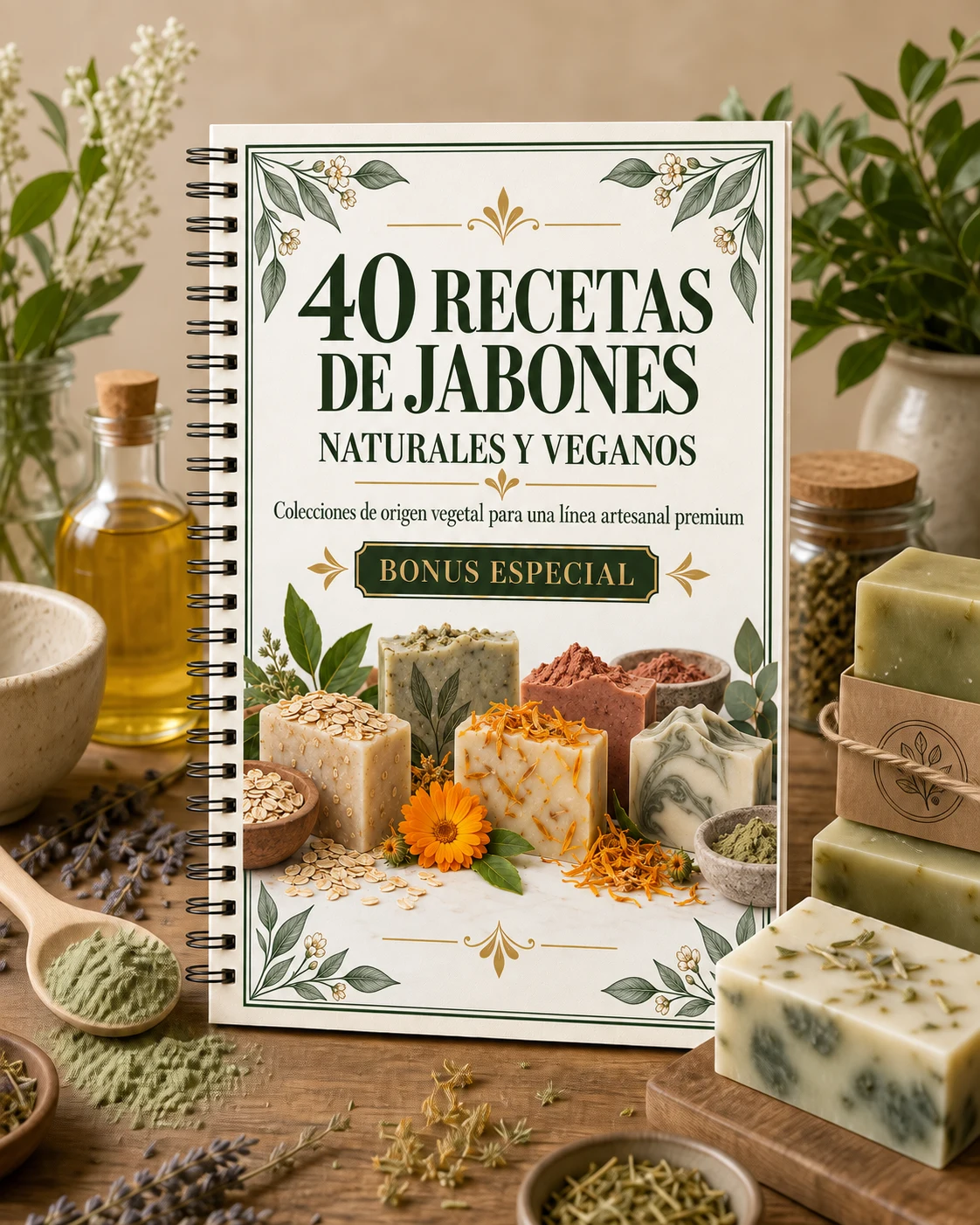 Más de 40 recetas naturales y veganas de jabones