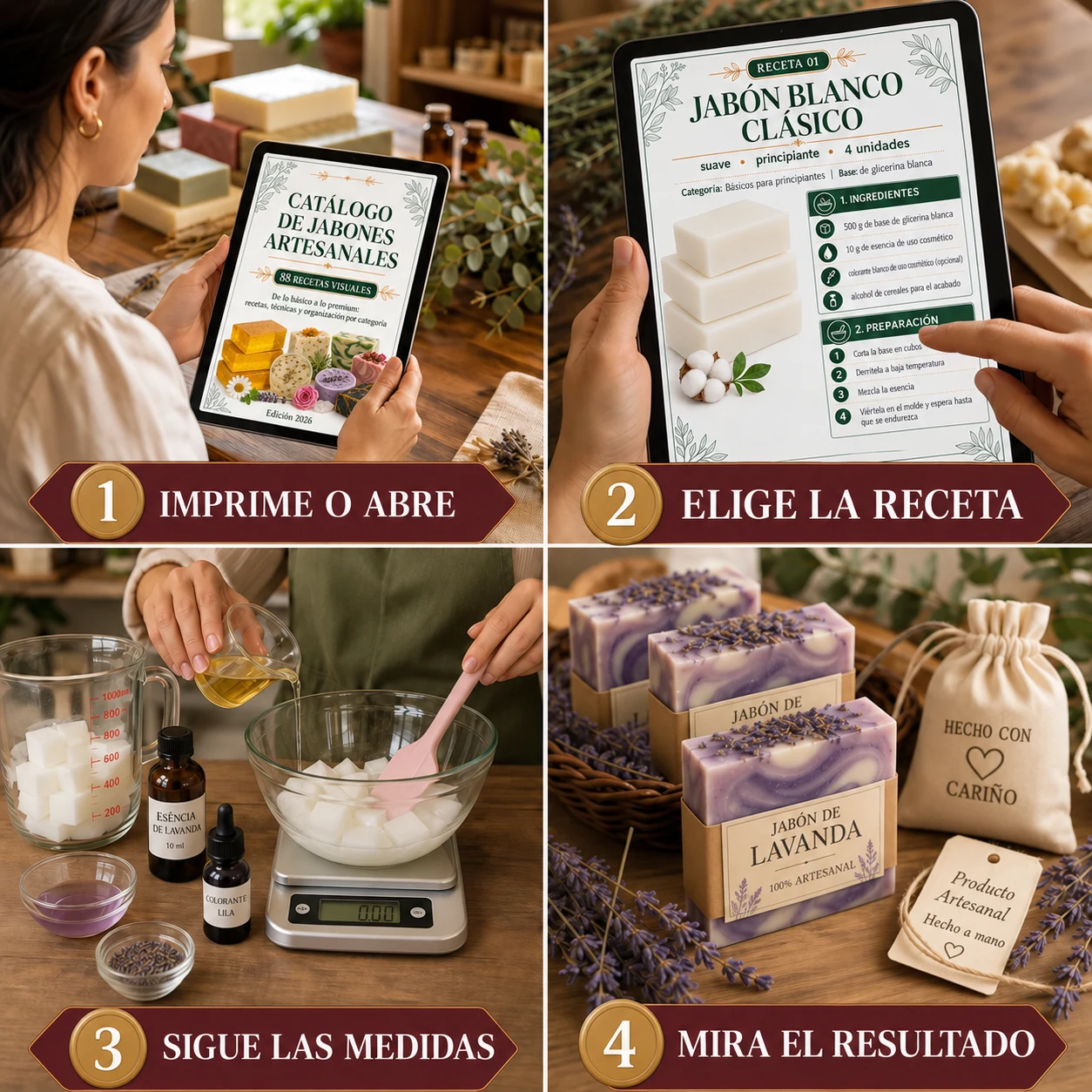 Cuatro pasos para usar el Catálogo de Jabones Artesanales